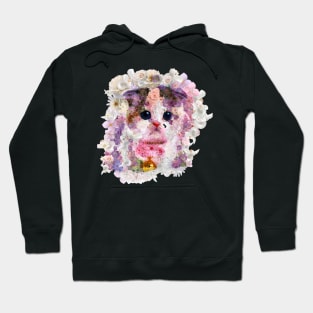 Discover white kitten hiding in flower garden Hoodie